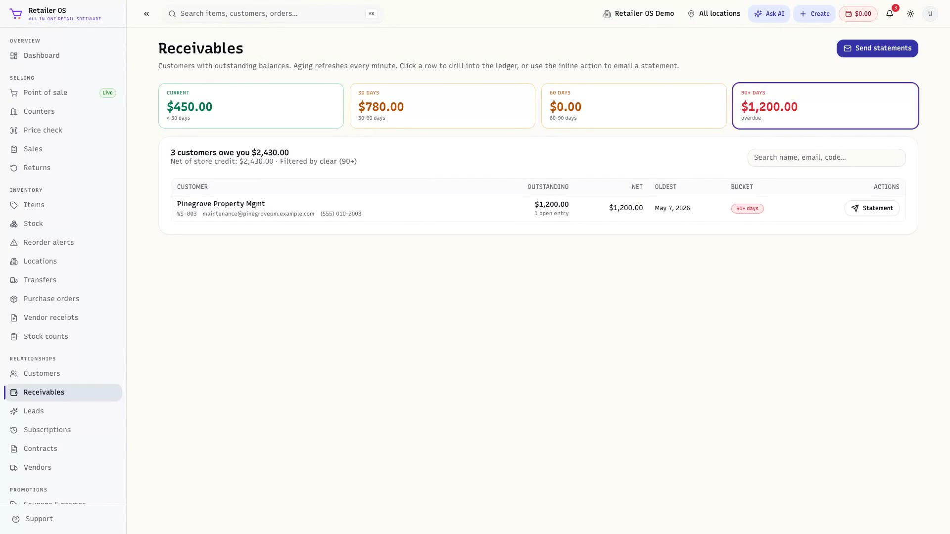 Receivables & store credit walkthrough